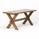 Rustic Oak Brutalist Vintage Dining Table