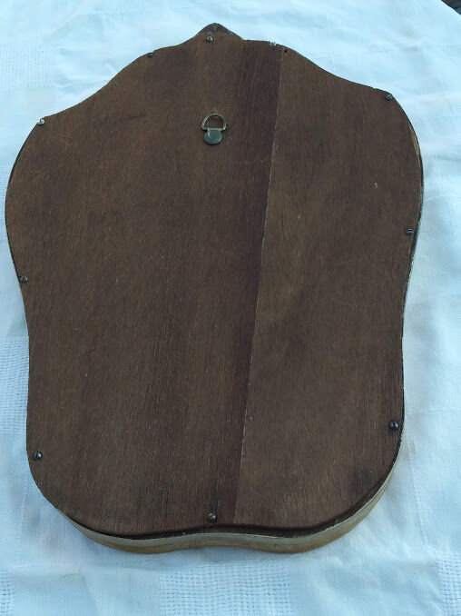 Golden lyre-shaped mirror, 30x45cm