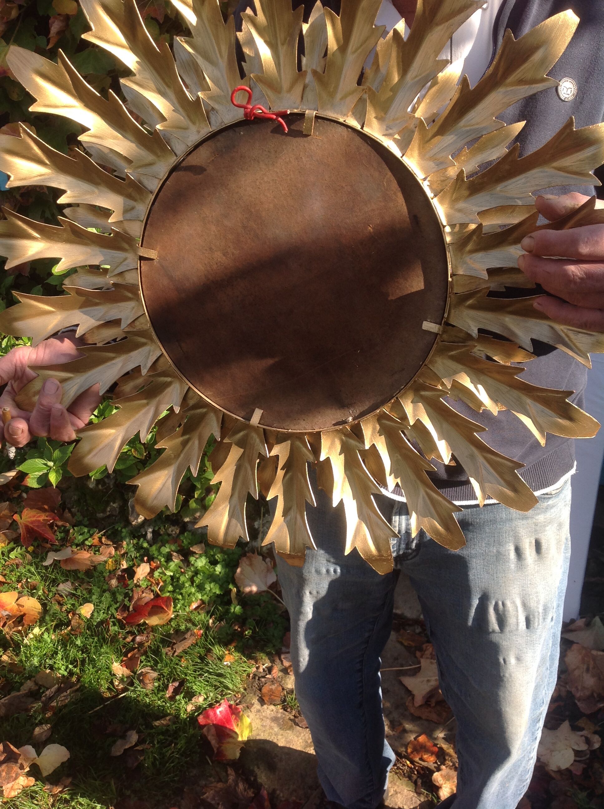 Vintage metal sun mirror,  70