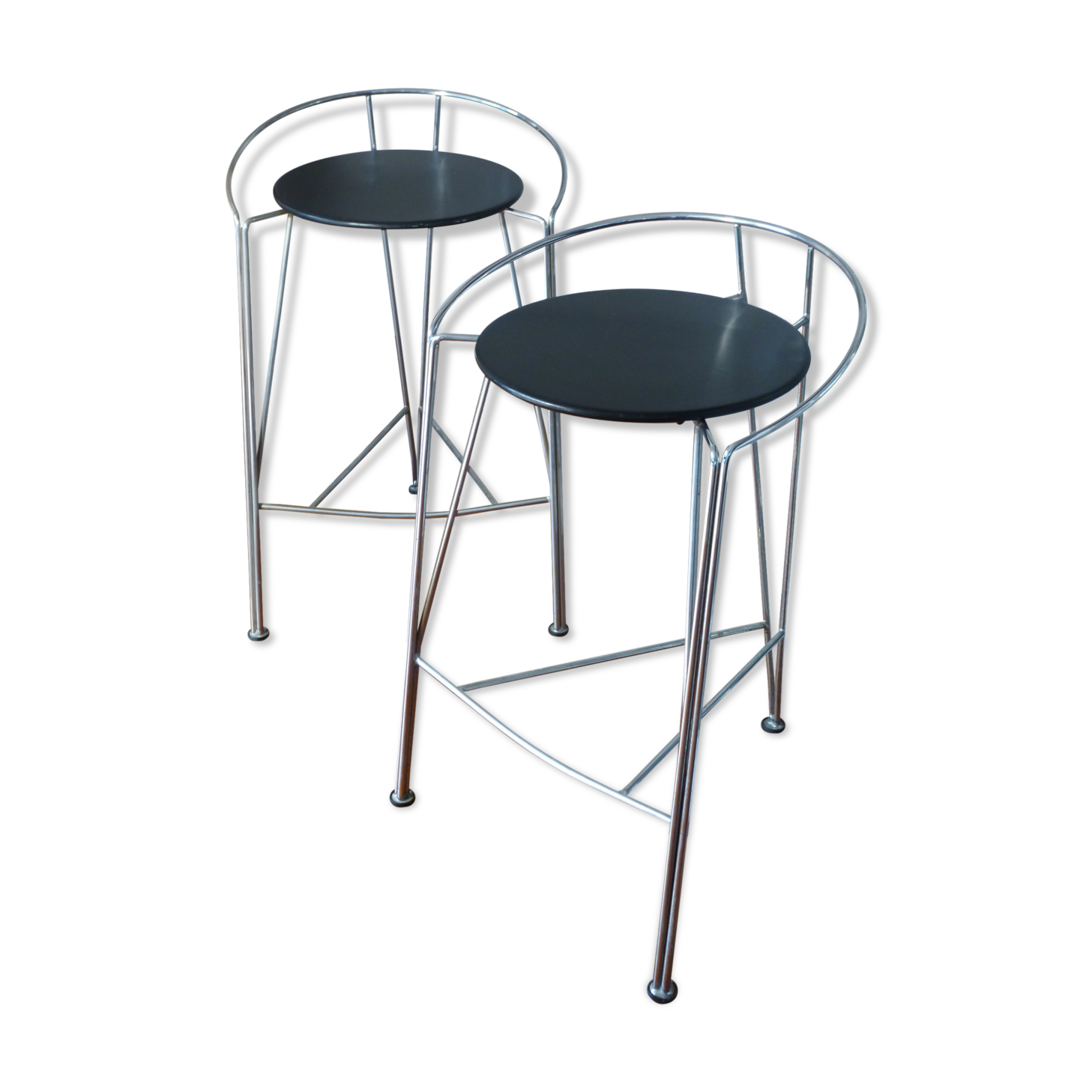 Pair of stools, Pascal Mourgue, model "Lune d'argent", 80s