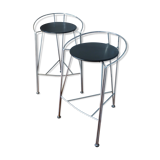 Pair of stools, Pascal Mourgue, model "Lune d'argent", 80s