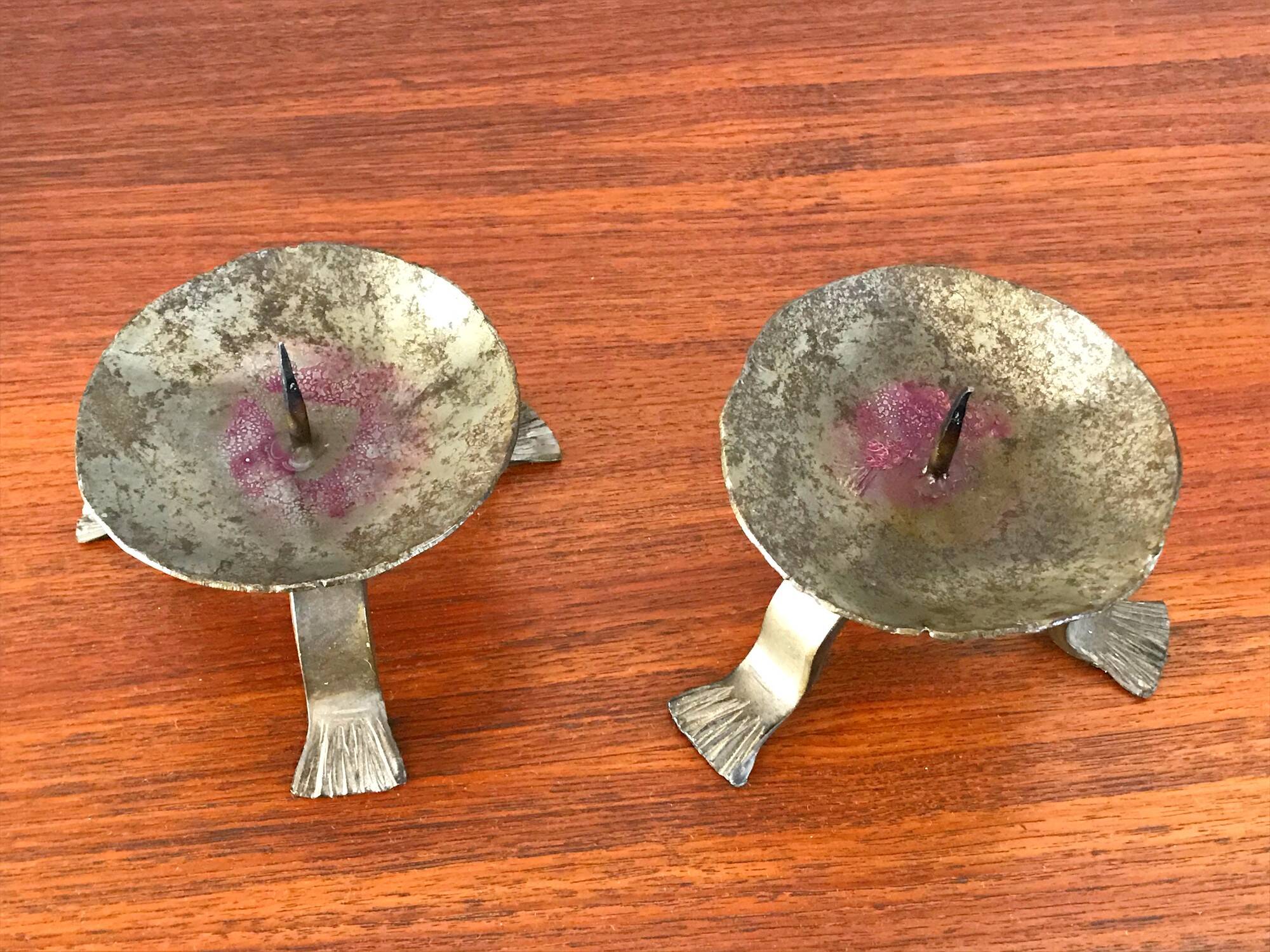 Vintage wrought iron candle holders from the 70s