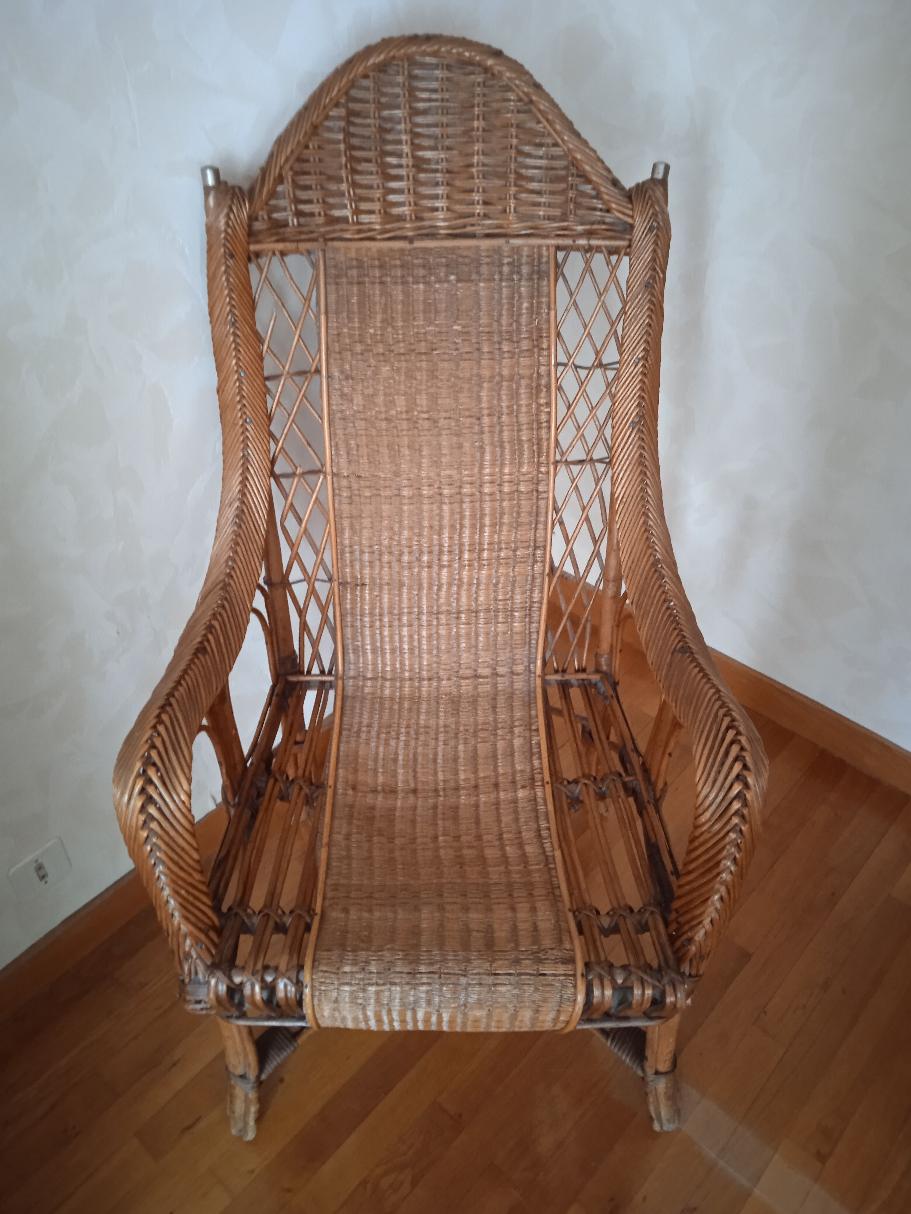 Old rattan armchair
