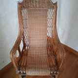 Old rattan armchair