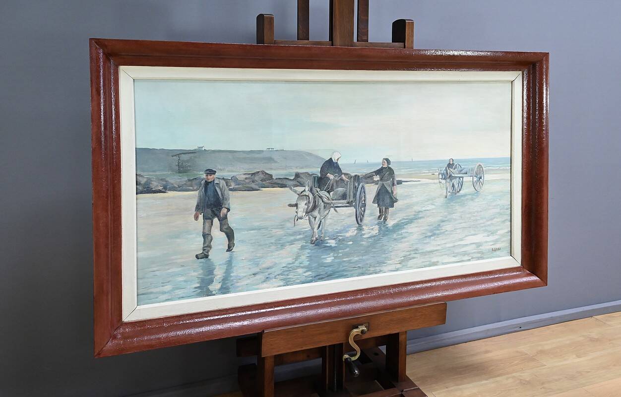 Large Painting “Les Goémoniers”, by A. Le Guen – 1969