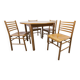 Danish ensemble transformable table 114 cm / 154 + 4 modernist chairs from the 1970s.