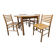 Danish ensemble transformable table 114 cm / 154 + 4 modernist chairs from the 1970s.