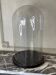Glass globe on its blackened wooden base, around 1880.