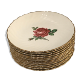 12dessert plates Gien, 1960s