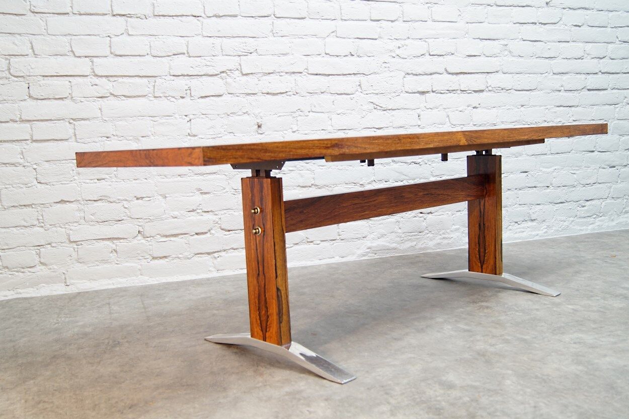 Vintage adjustable rosewood dining or coffee table from K&G, 1960s