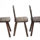 Set of 3 vintage brutalist mountain chairs, wooden chair, chalet