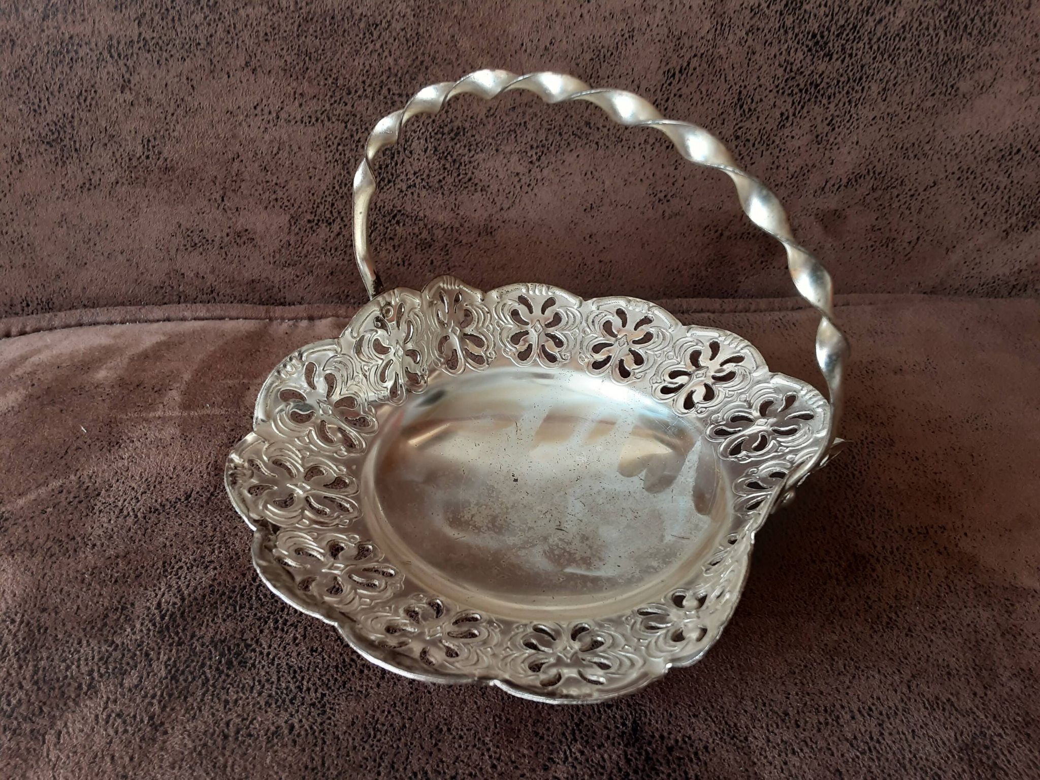 Small vintage metal basket