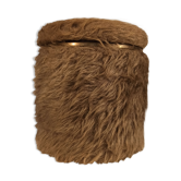 Pouf tabouret coffre rangement en moumoute vintage 1960