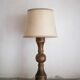 Lampe de table vintage, lampe vintage,lampe pied bois avec abat-jour, lampe