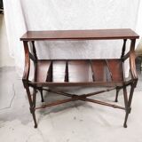 Two-tier mahogany magazine/vinyl rack