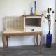 Redesigned beige and wood telephone bench