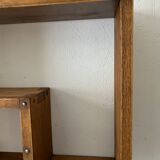 Cube oak wall shelf