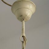 5 Light Vintage Italian Chandelier, Mathias Metal Bouquet, Pink Flowers