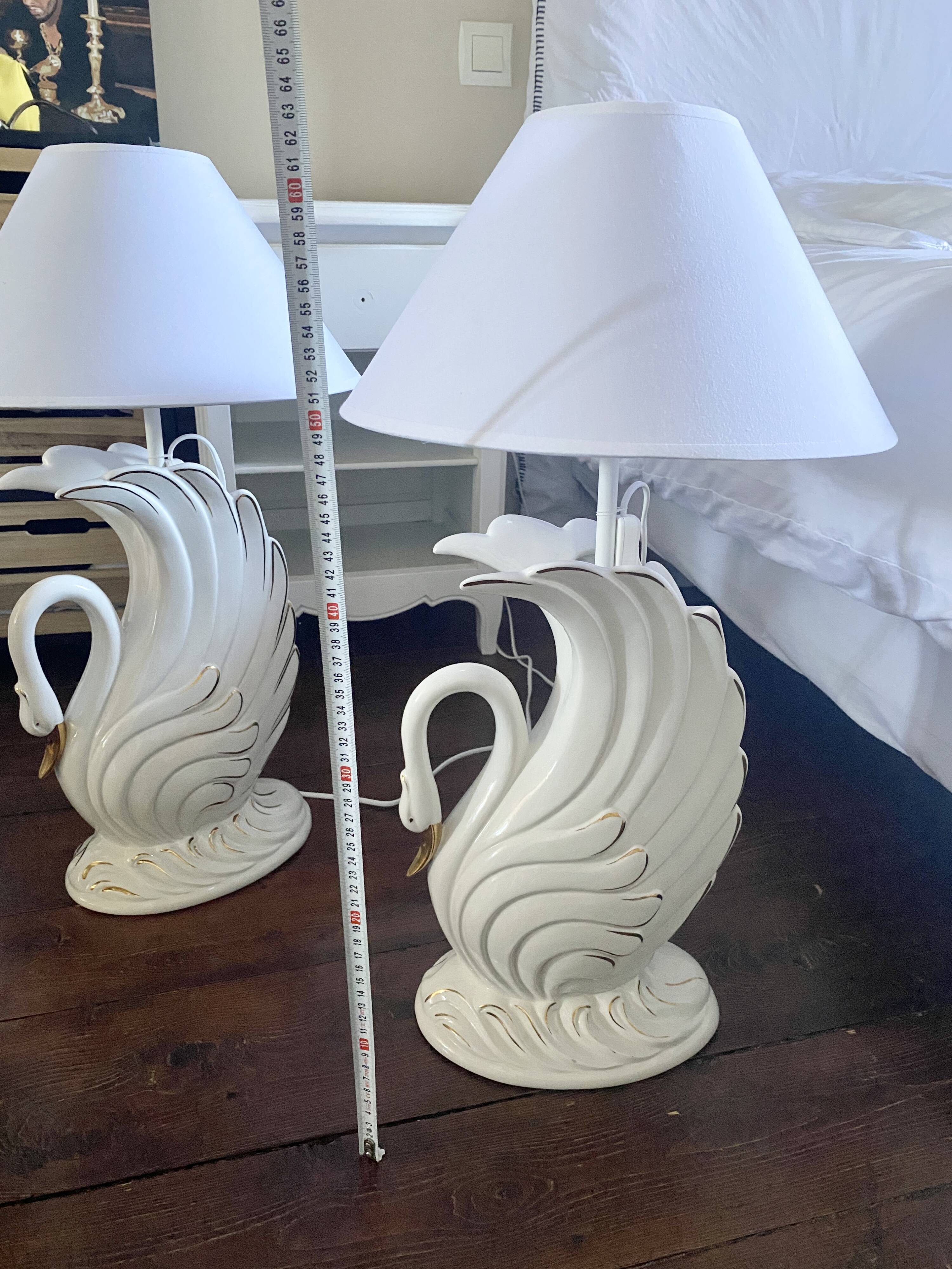 Lot de 2 lampes cygnes Bassano Italy