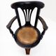 Chaise de paquebot en chêne teinté noir du 19e siècle