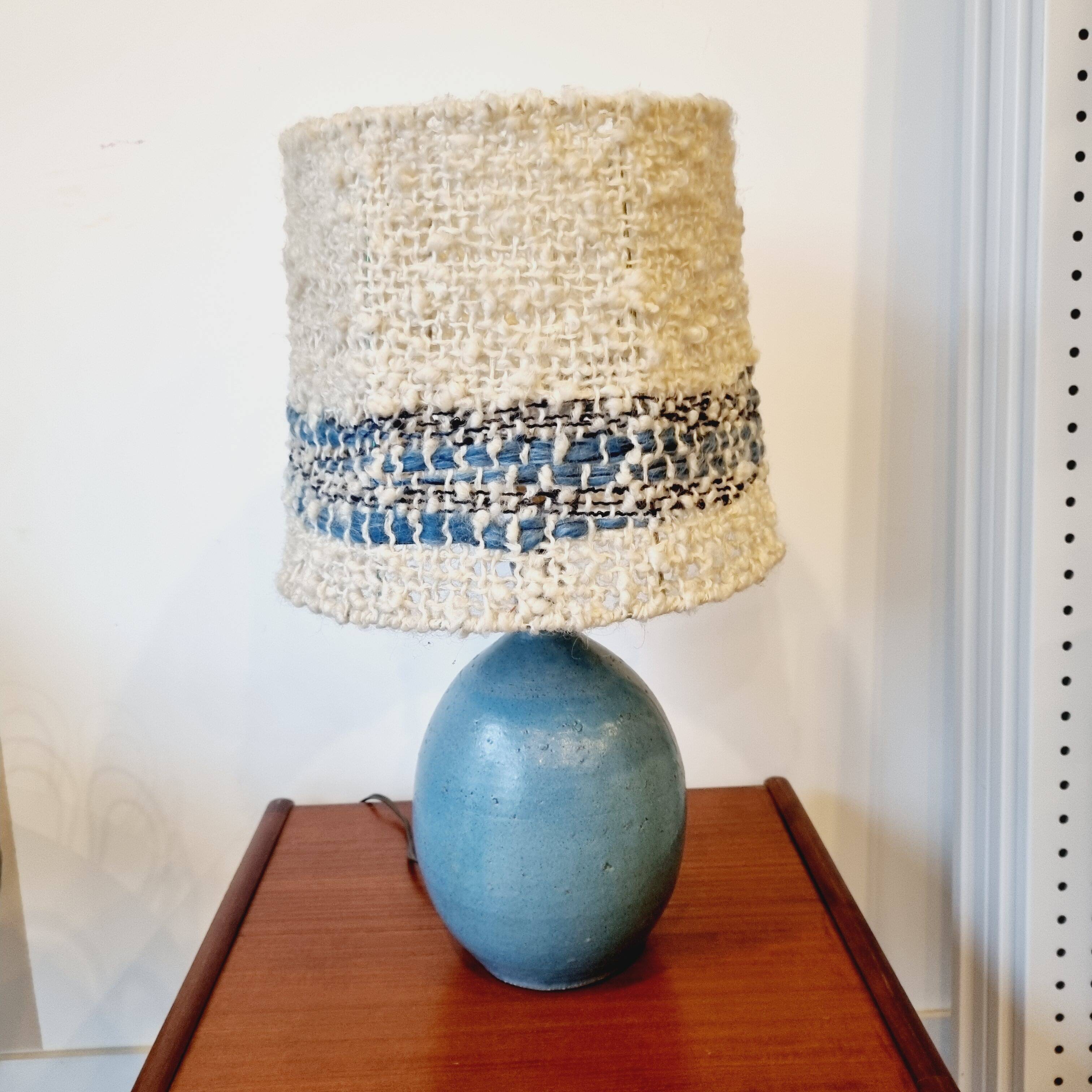Vintage ceramic and wool lamp