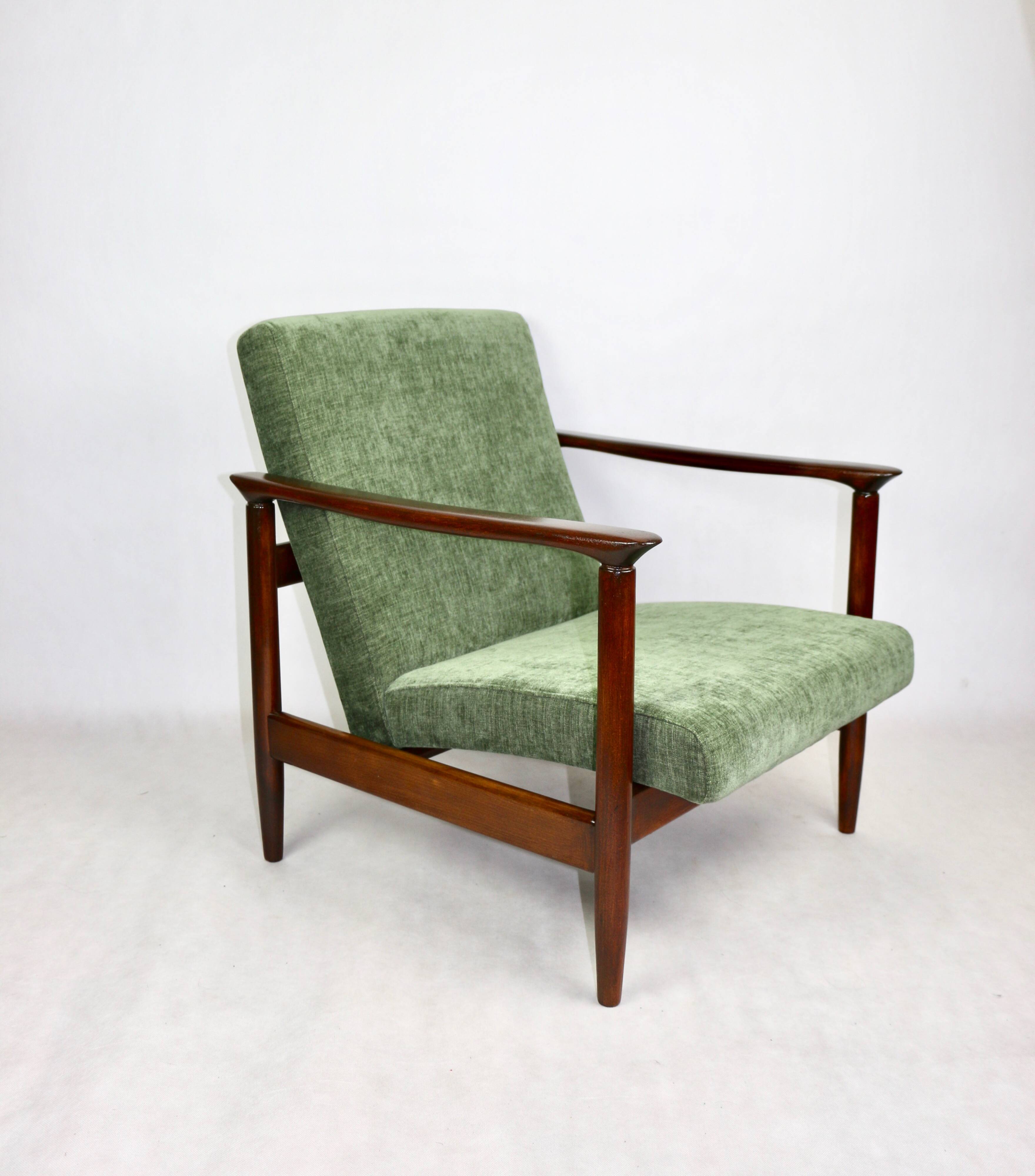 Green Olive GFM-142 Armchair by Edmund Homa, 1970s