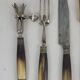 Art Deco serving cutlery with horn handle