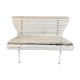 Old vintage garden bench with 2 wooden place, 1950s