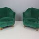 Pair of velvet armchairs Gio Ponti style