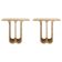 Modern Pair of Italian Ivory Travertine Consoles with Semi-Circular Arches