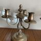 Pair of candlestick 3 branches in tin