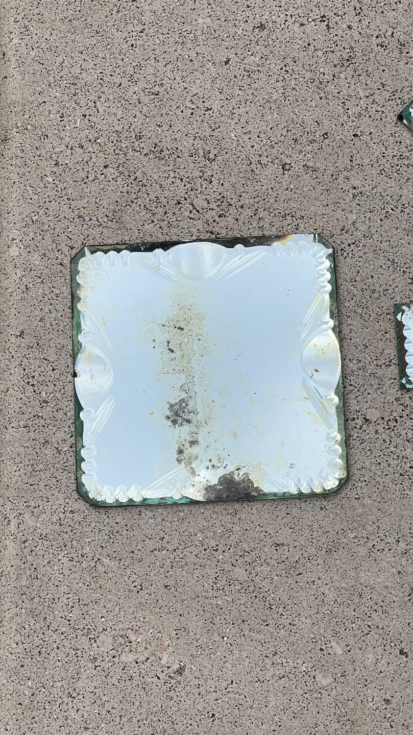 Beveled mirror glass - knife holders bottle coasters