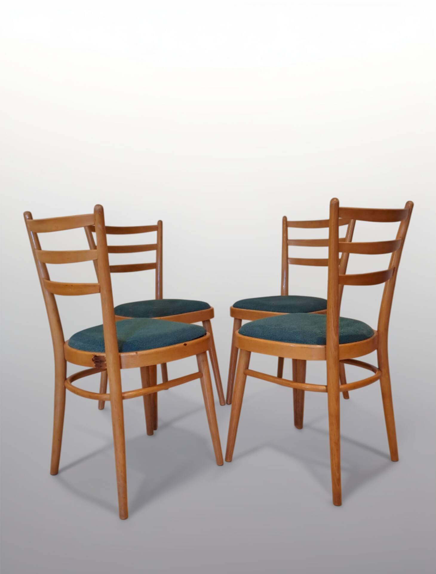 Set of 4 TON chairs, Czech vintage 1960s.