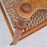 Rocking-chair, oak wood, natural fiber