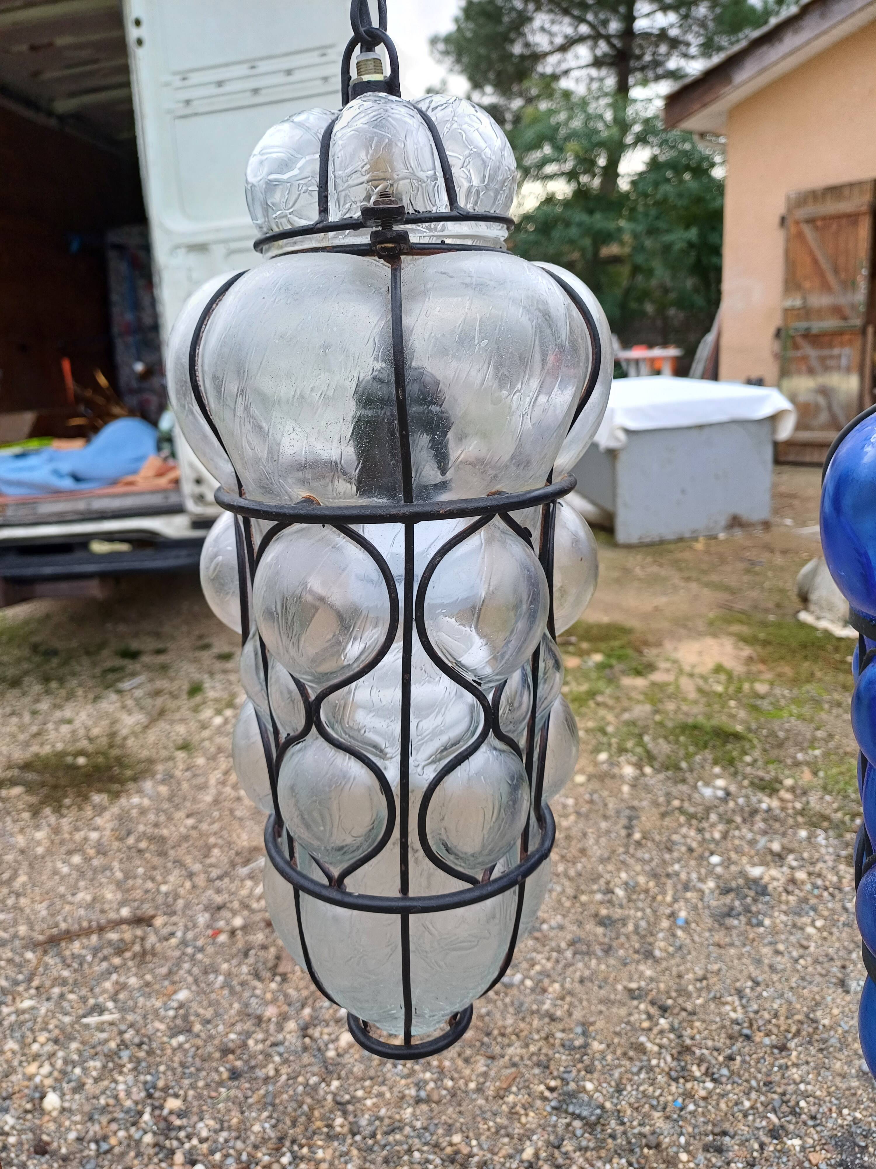 Pair of Blown Glass Suspensions