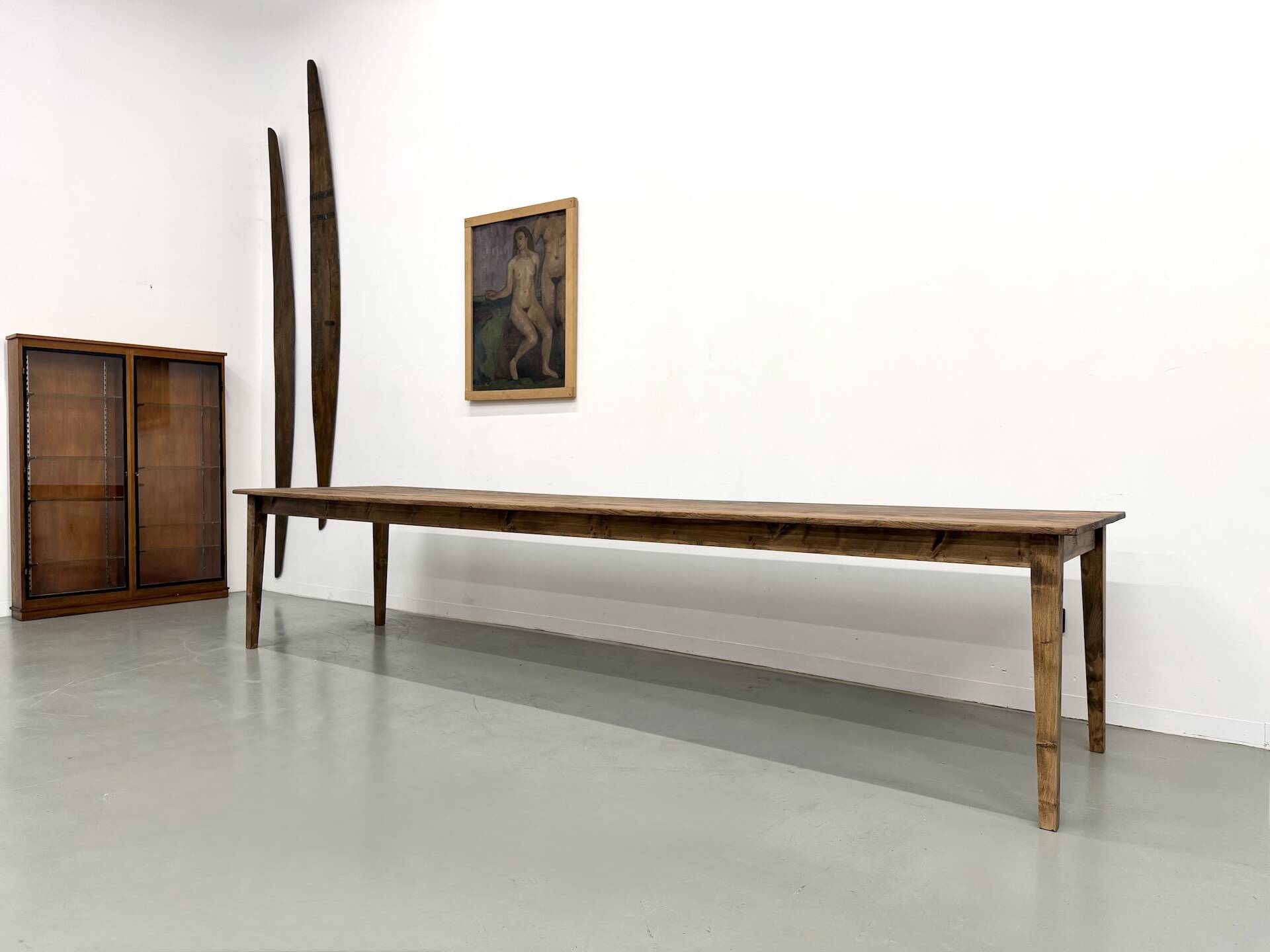 Large XXL Farm Table in Pine – Tapered Legs – L367 cm