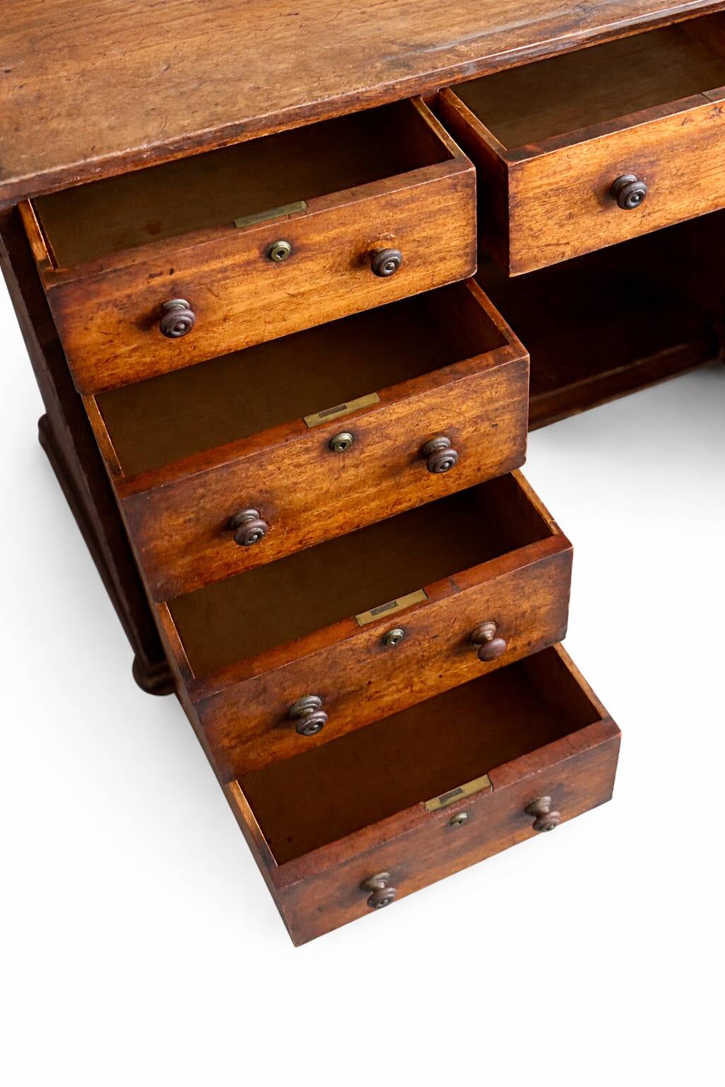 English desk with wooden drawers, late 19th century