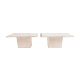 Travertine bedside tables