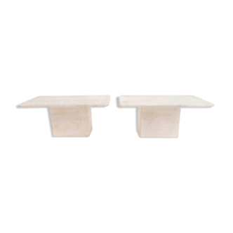 Travertine bedside tables
