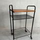 Vintage side table/70s trolley in teak