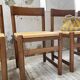 Set of 4 elm straw chairs from the 50s