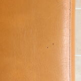 Modernist armchair in chromed metal and imitation leather, 50s/60s