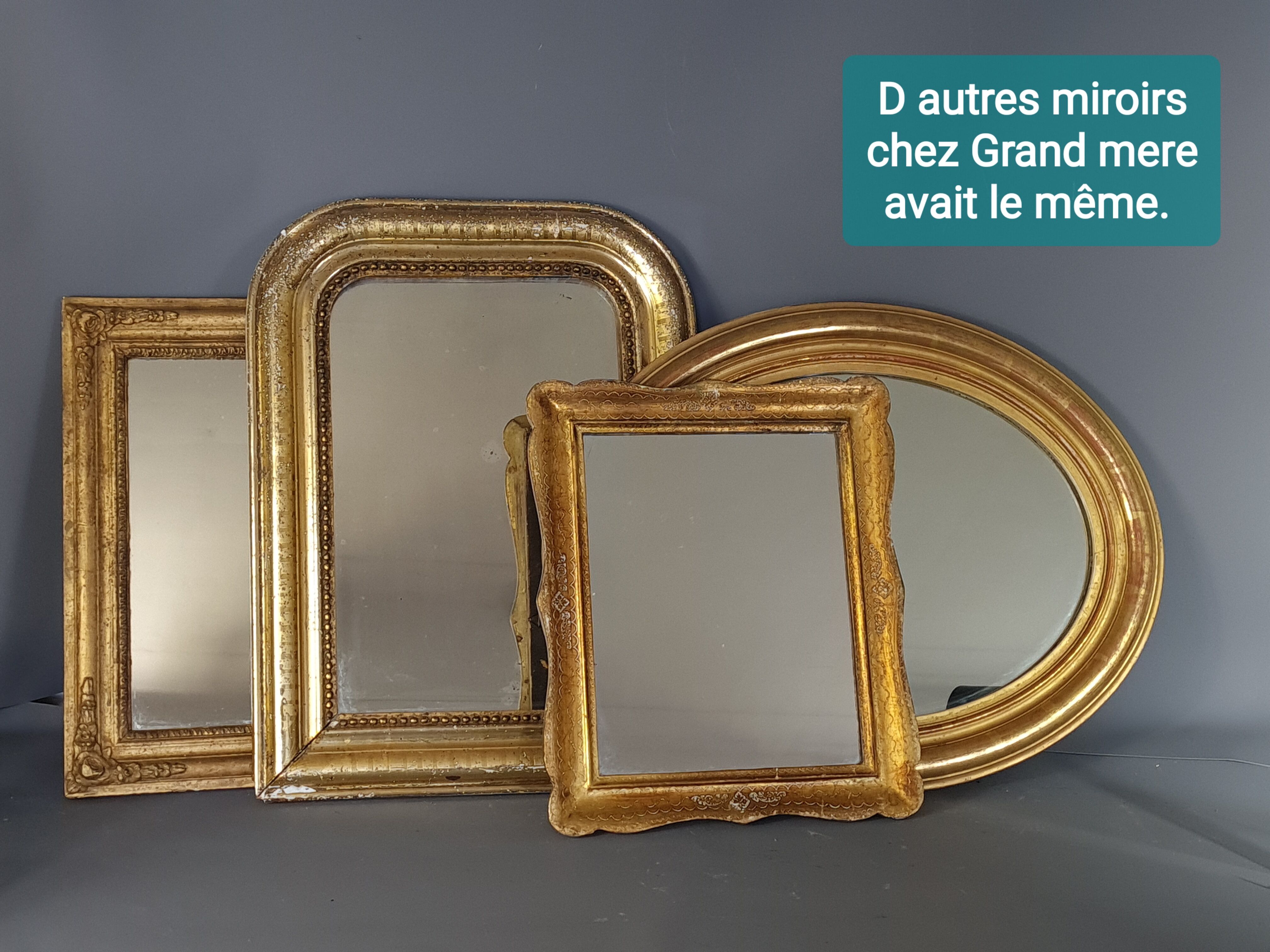 Italian mirror, key frame, vintage 50, engraved wood - gilded 39x32 cm SB