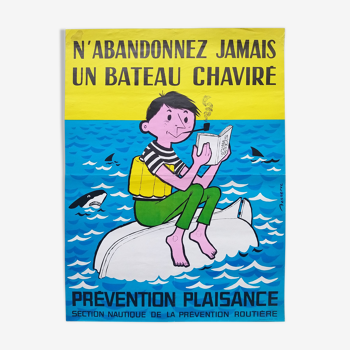 Old poster/original poster - Plaisance prevention, by Besserve ca
