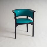Black armchair with turquoise leather by Marcel Kammerer for Thonet