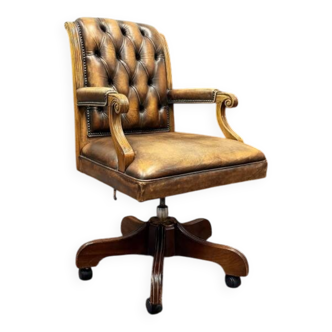 English Chesterfield office chair Brown