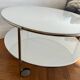 IKEA white glass coffee table by Ehlen Johansson, 1980s