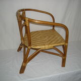 Rattan bamboo armchair child of the 50s - 60s