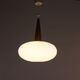 Opaline glass & teak pendant lamp by Louis Kalff for philips, 1960s