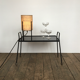 Glass and metal auxiliary coffee table